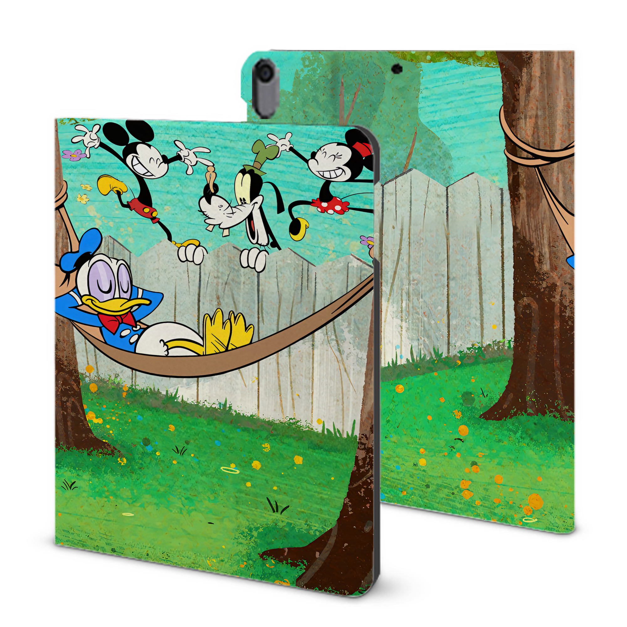 （画像用） ミッキーマウス Mickey Mouse IPad ケース ブック型 PUレザー TPU 耐衝撃 軽量 薄型 ペン収納なし 全面保護 IPad 各モデル対応
